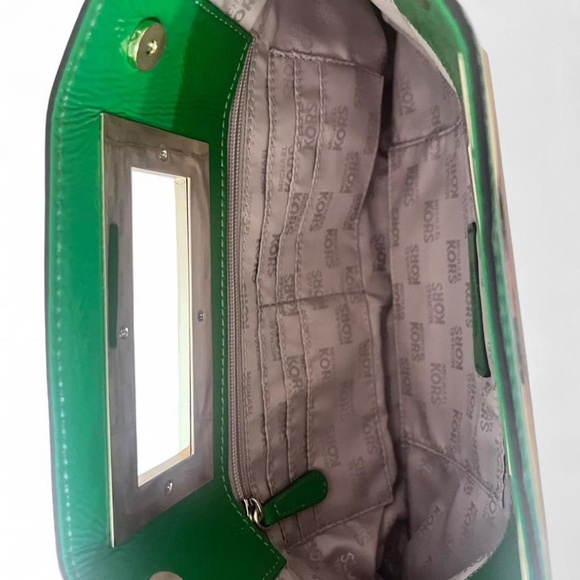 Michael Kors Green Patent Leather Clutch - Picture 4 of 8